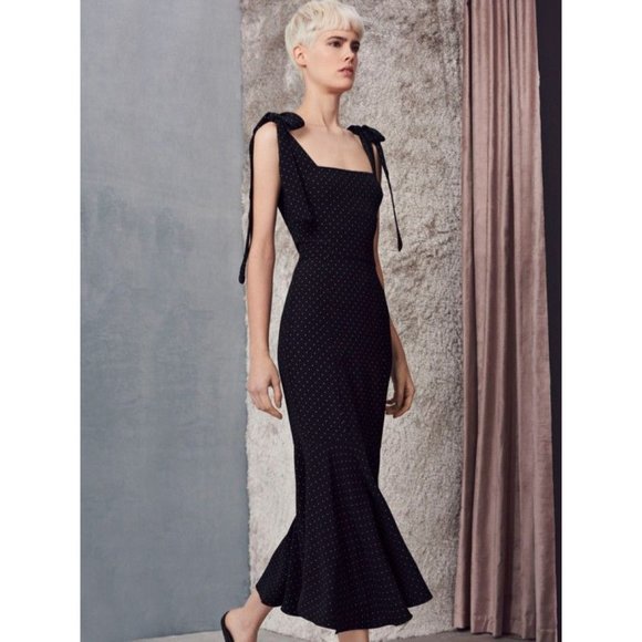 Alexis Dresses & Skirts - ALEXIS Black White Dot Pauldine Dress